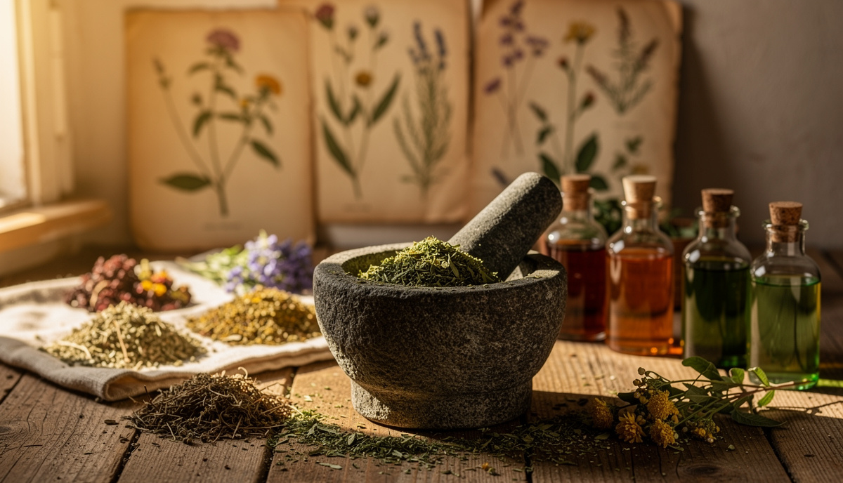Traditional herbal garden